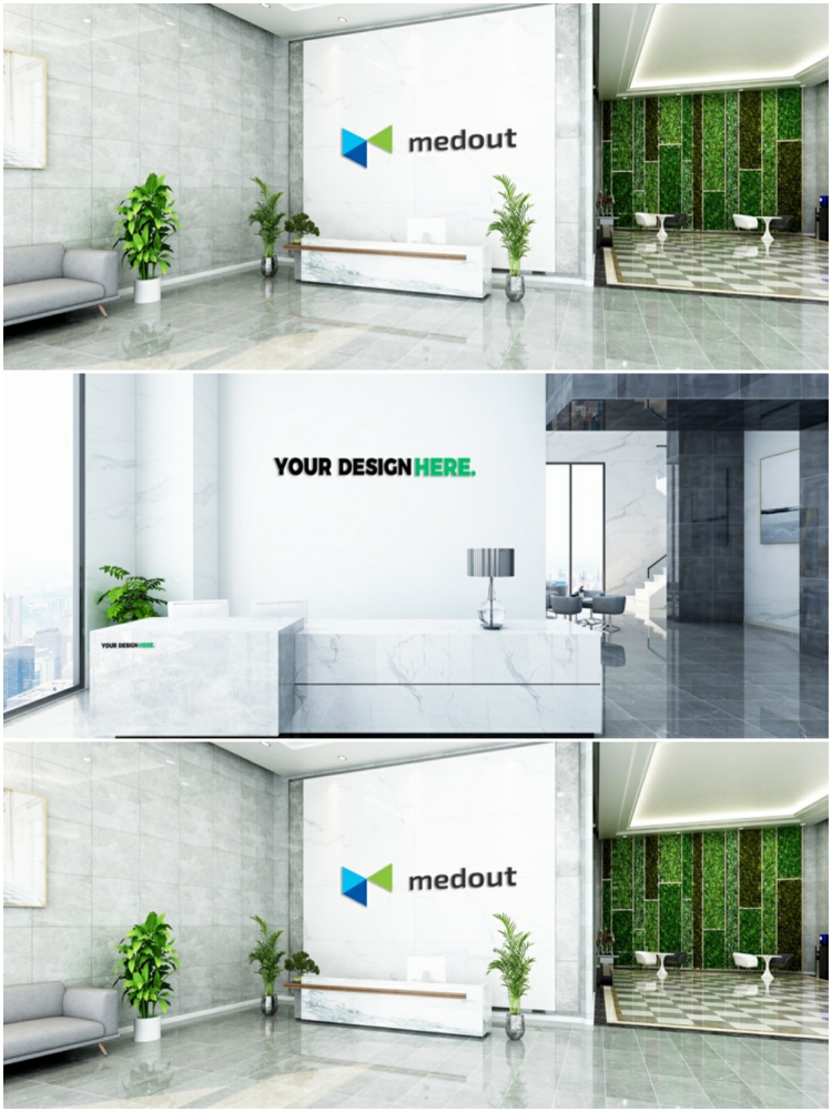 图片[5]-企业公司前台接待台形象墙LOGO效果图展示PSD贴图样机设计素材PS-设计猿
