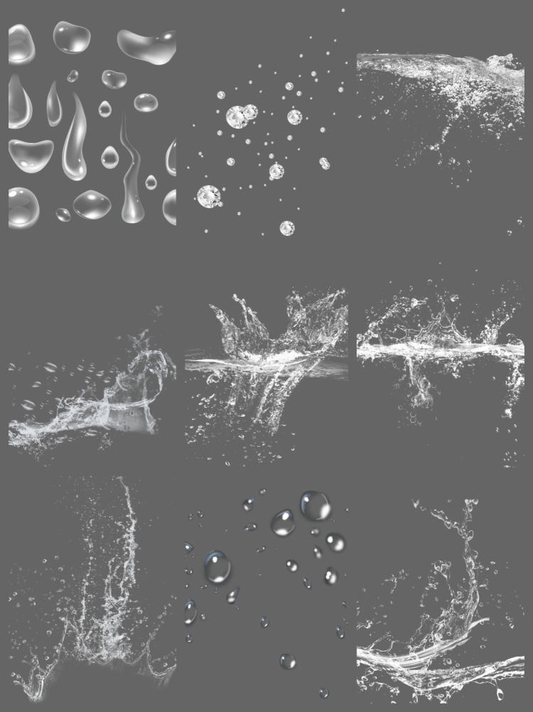 图片[4]-白色透明护肤品动感飞溅水花水波浪水花水滴水珠PNG免扣素材-设计猿