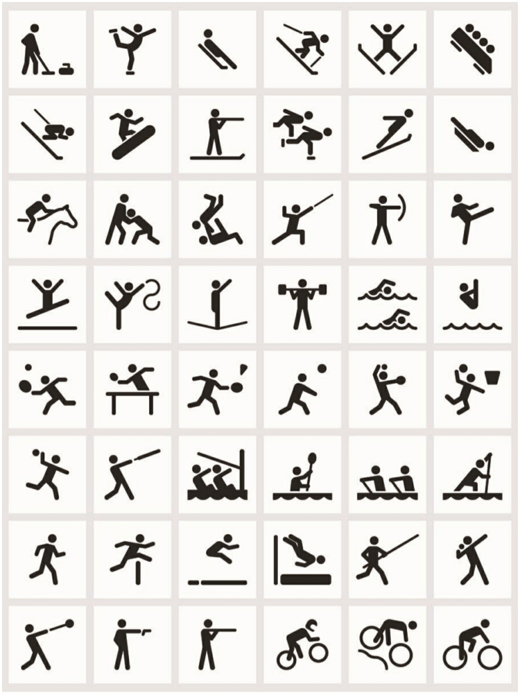 图片[4]-手绘黑白小人火柴人标志春季秋季运动项目图标插画矢量AI设计素材-设计猿