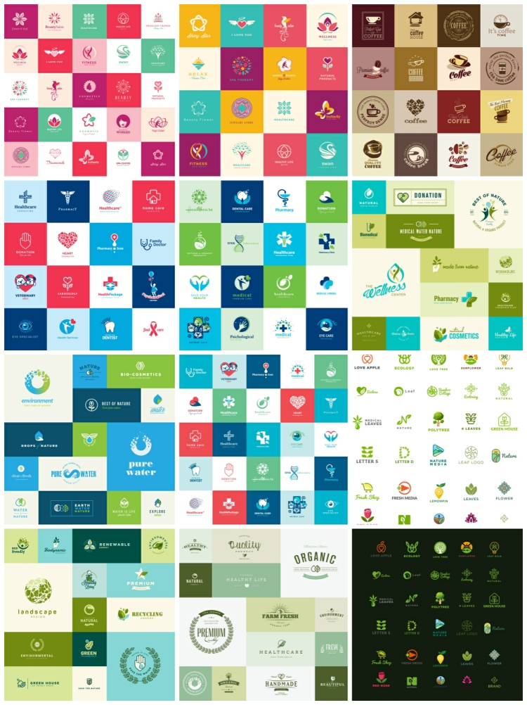 图片[4]-820款LOGO标志标识餐饮行业绿色环保企业商标AI矢量设计素材模板-设计猿