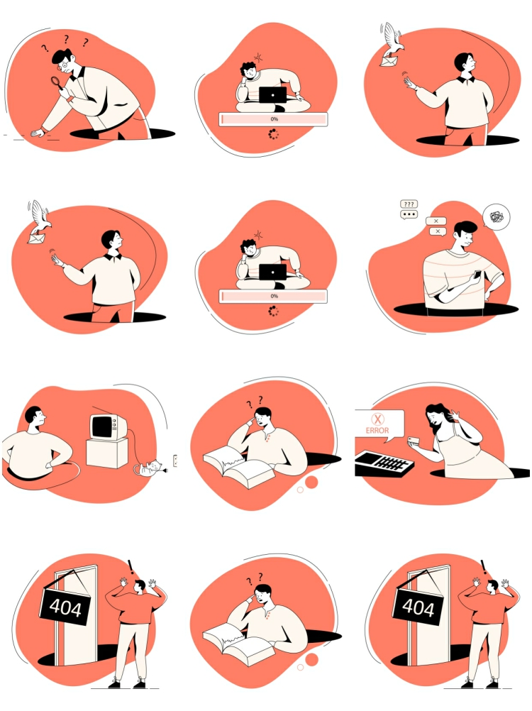 图片[4]-UI缺省页插画人物图标空状态错误提示插图ai/sketch/figma设计模-设计猿