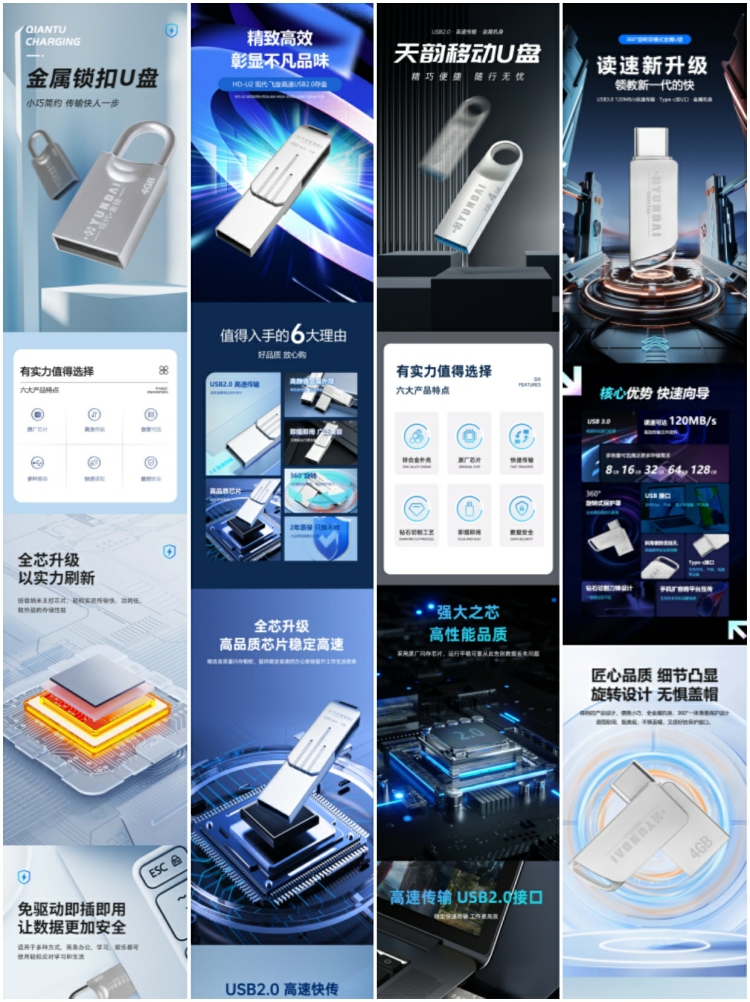 图片[4]-电商3C数码蓝牙耳机硬盘音箱车载电子产品详情页模版PSD设计素材-设计猿