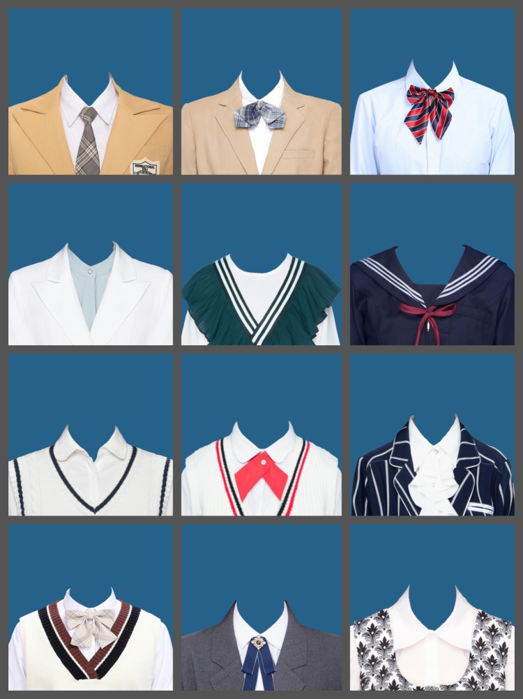 图片[4]-200+海马体证件照模板韩式学院风服装换底修图免抠psd素材模版-设计猿