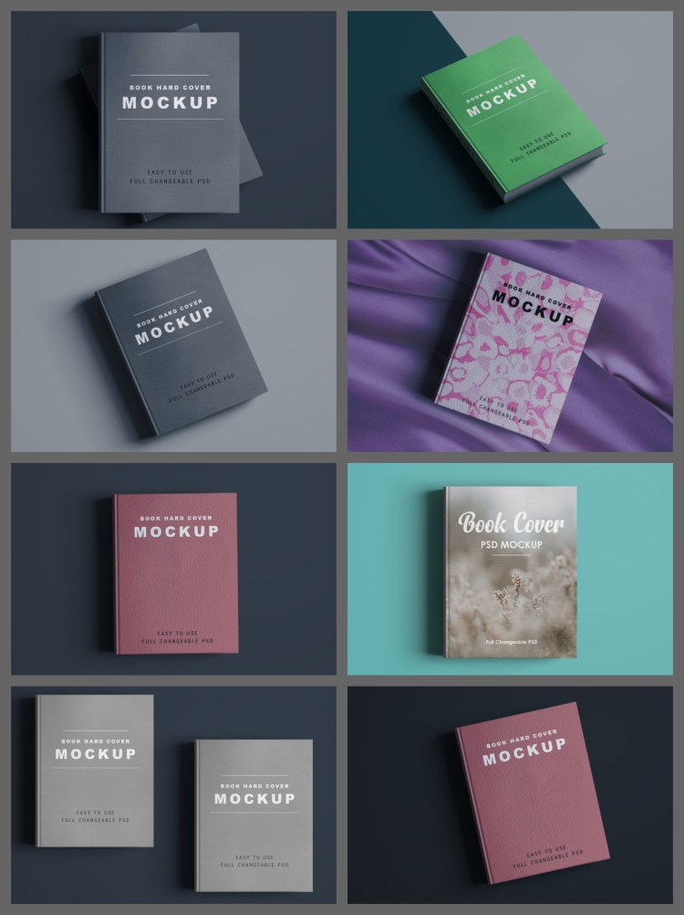 图片[5]-A5A4精装硬壳书籍封面封底书脊VI展示图PSD贴图样机设计素材-设计猿