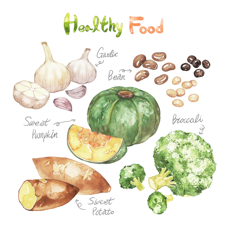 图片[5]-手绘可爱水彩西瓜香蕉菠萝草莓石榴夏季热带水果高清PNG设计素材-设计猿