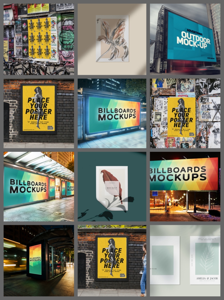 图片[5]-海报样机街头灯箱公交站户外广告牌图VI智能贴图PSD设计素材-设计猿