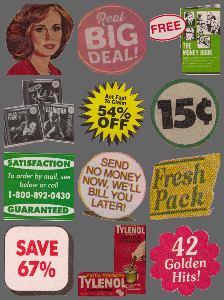 图片[5]-美式复古波普蒸汽波报纸裁剪贴纸标签免抠PNG图案 手账设计PS素材-设计猿