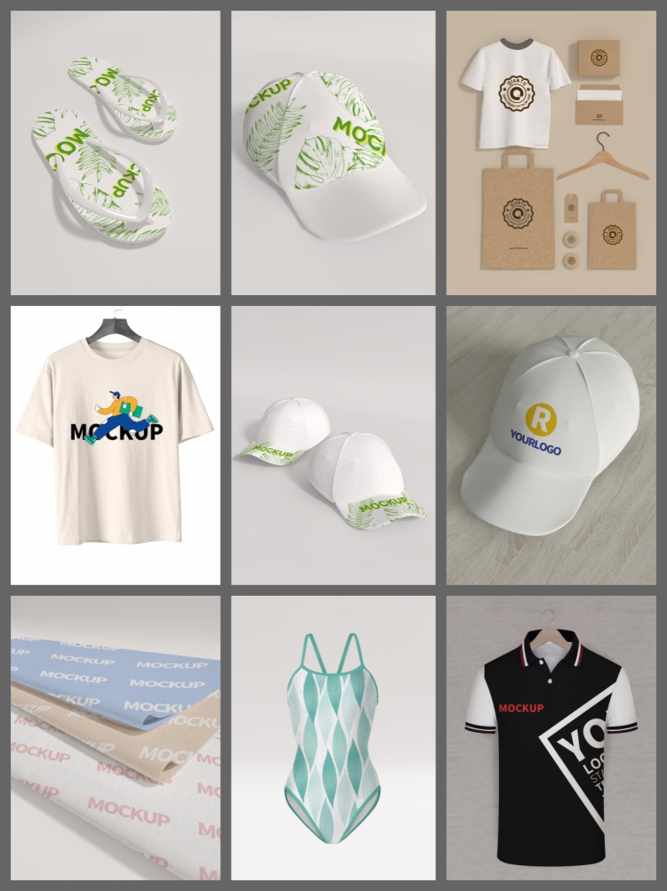 图片[5]-150款服装服饰T恤鞋帽子吊牌丝巾VI展示效果智能贴图样机PSD素材-设计猿