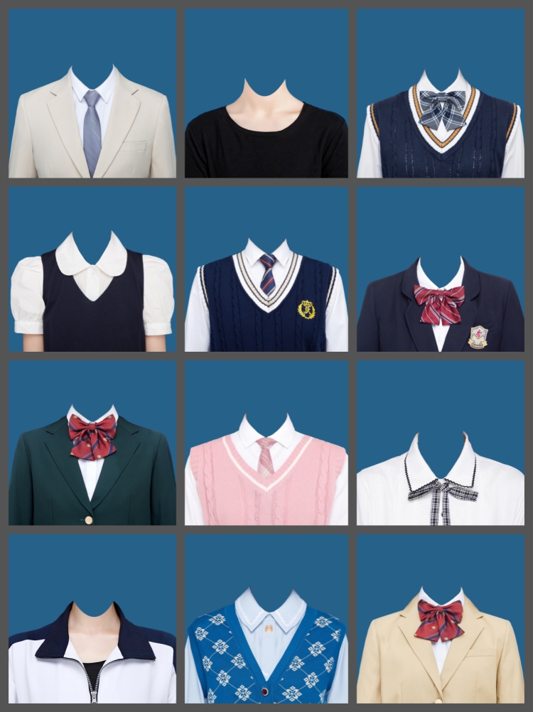 图片[5]-200+海马体证件照模板韩式学院风服装换底修图免抠psd素材模版-设计猿