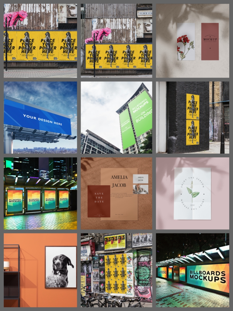 图片[6]-海报样机街头灯箱公交站户外广告牌图VI智能贴图PSD设计素材-设计猿