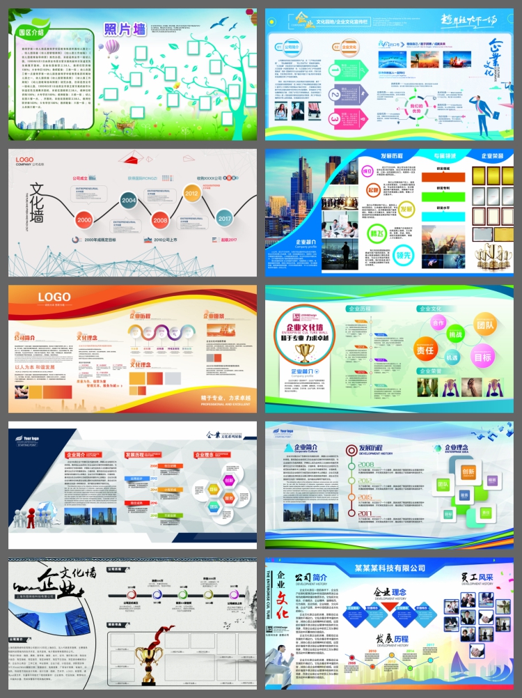 图片[6]-简约大气企业介绍公司简介展板企业发展历程文化墙宣传栏背景素材-设计猿