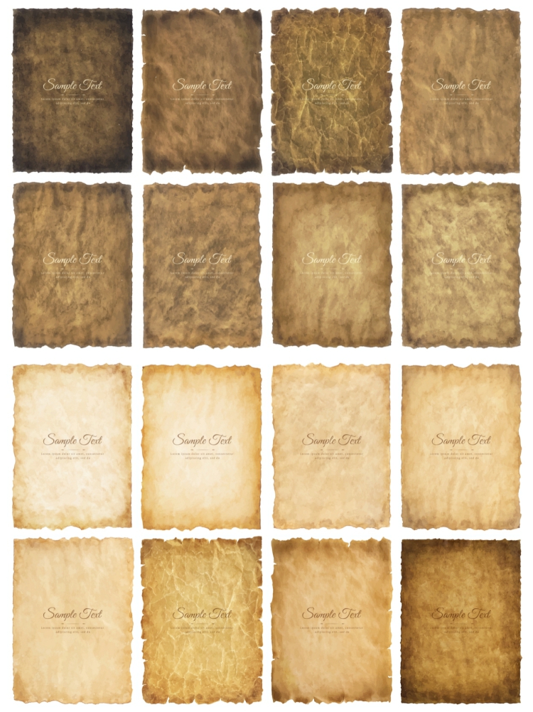 图片[6]-欧式复古羊皮褶皱纸张纹理做旧牛皮纸卷轴海报背景AI矢量设计素材-设计猿