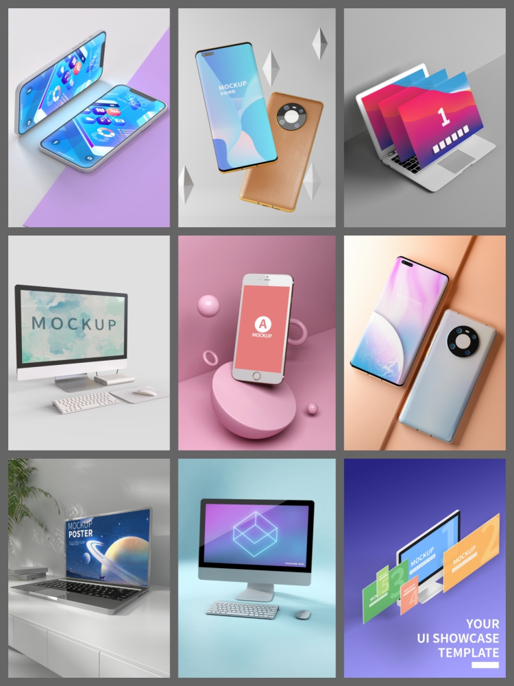 图片[6]-185款UI平板电脑网页样机psd素材手持手机APP界面设计智能贴图-设计猿