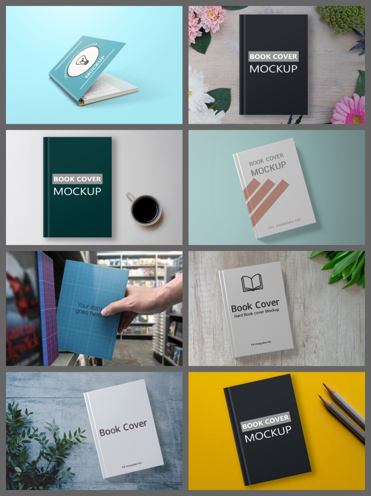 图片[6]-A5A4精装硬壳书籍封面封底书脊VI展示图PSD贴图样机设计素材-设计猿