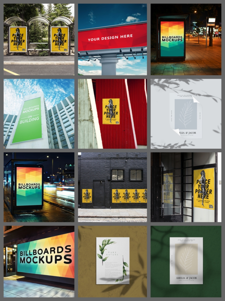 图片[7]-海报样机街头灯箱公交站户外广告牌图VI智能贴图PSD设计素材-设计猿