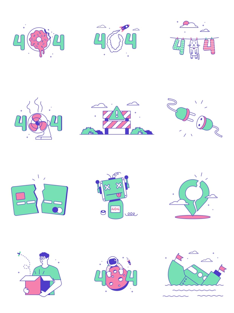 图片[7]-UI缺省页插画人物图标空状态错误提示插图ai/sketch/figma设计模-设计猿