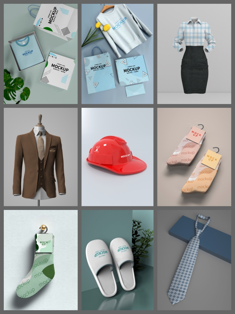 图片[7]-150款服装服饰T恤鞋帽子吊牌丝巾VI展示效果智能贴图样机PSD素材-设计猿
