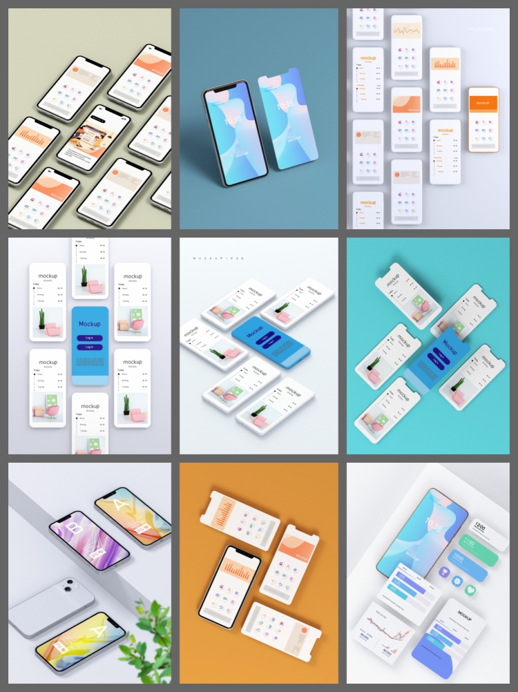 图片[7]-185款UI平板电脑网页样机psd素材手持手机APP界面设计智能贴图-设计猿