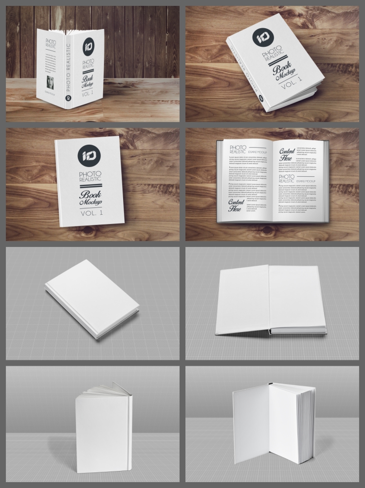 图片[7]-A5A4精装硬壳书籍封面封底书脊VI展示图PSD贴图样机设计素材-设计猿