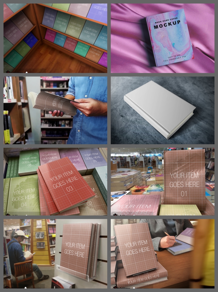 图片[8]-A5A4精装硬壳书籍封面封底书脊VI展示图PSD贴图样机设计素材-设计猿