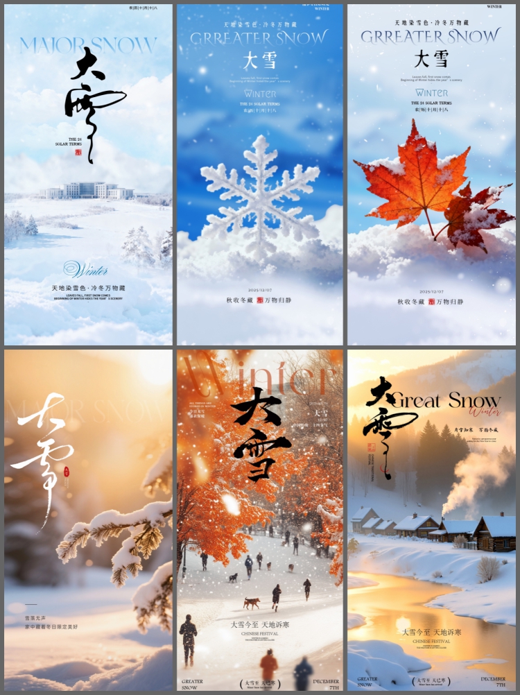 图片[6]-大雪海报二十四24节气中国风创意简约宣传海报psd设计素材模板-设计猿