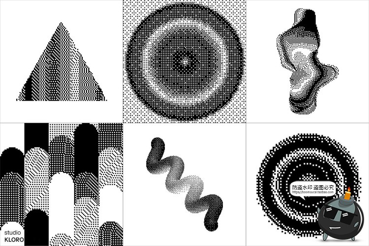 图片[7]-潮流复古像素马赛克低保真怀旧抽象艺术几何图形AI矢量PNG素材-设计猿