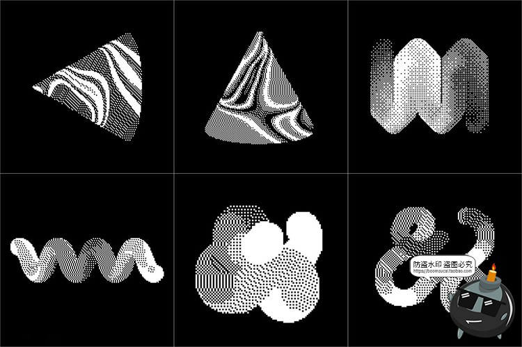 图片[9]-潮流复古像素马赛克低保真怀旧抽象艺术几何图形AI矢量PNG素材-设计猿
