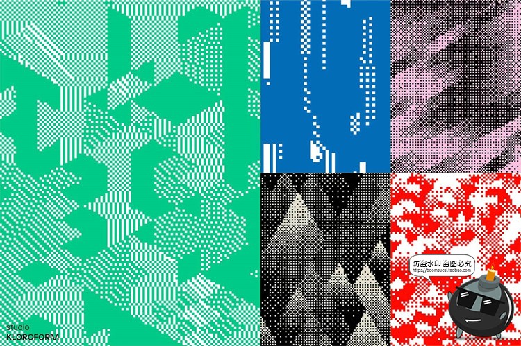 图片[14]-潮流复古像素马赛克低保真怀旧抽象艺术几何图形AI矢量PNG素材-设计猿