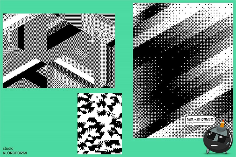 图片[16]-潮流复古像素马赛克低保真怀旧抽象艺术几何图形AI矢量PNG素材-设计猿