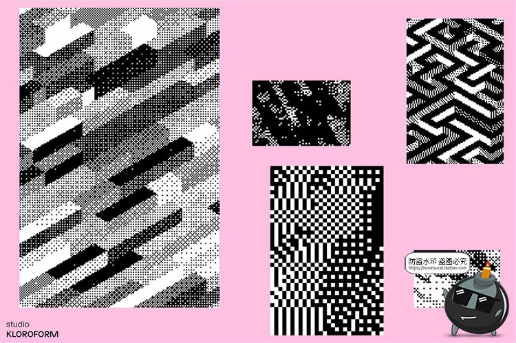 图片[19]-潮流复古像素马赛克低保真怀旧抽象艺术几何图形AI矢量PNG素材-设计猿