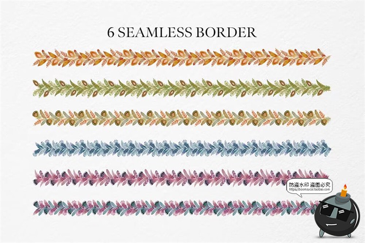 图片[10]-波西米亚乡村水彩优雅羽毛插图无缝拼接图案插画PNG免抠图片素材-设计猿