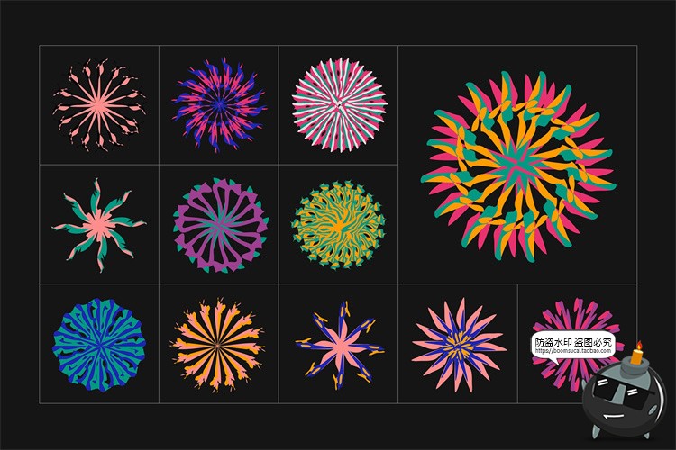 图片[4]-迷幻花卉时尚抽象艺术扭曲故障风失真潮流插图插画AI矢量PNG素材-设计猿