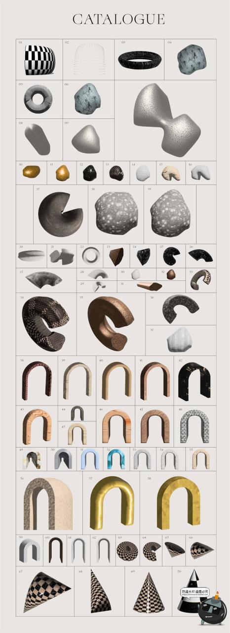 图片[7]-现代艺术3D抽象Y2K金属立体几何怪异拼贴元素海报PNG免抠图片素材-设计猿