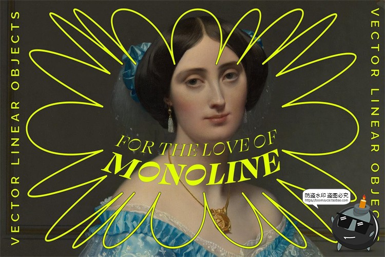 图片[1]-趣味复古Y2K潮流时尚酸性线条几何图形线框边框底纹AI矢量PNG素材-设计猿