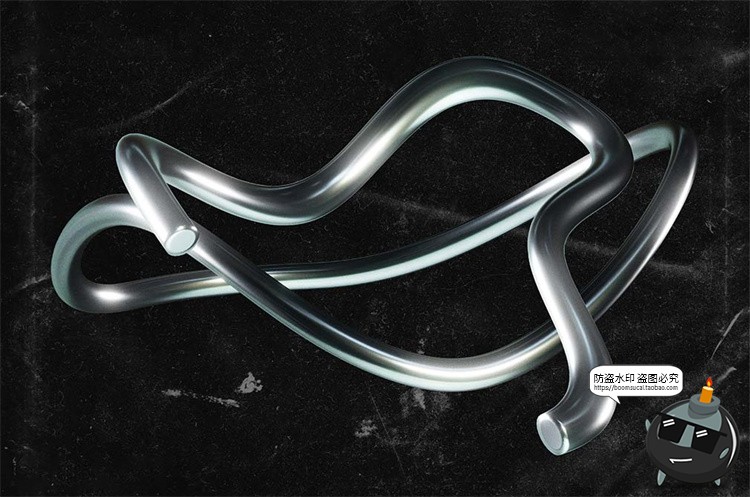 图片[5]-科幻金属镀铬立体3D未来主义抽象几何主视觉图形PNG免抠图片素材-设计猿