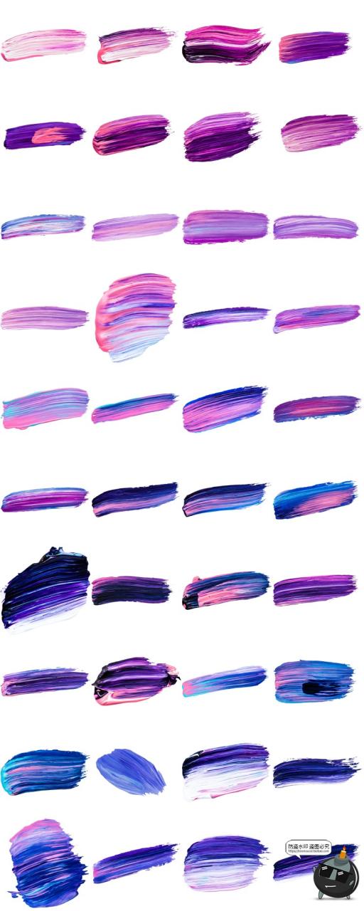 图片[2]-彩色油漆油墨颜料涂料涂抹笔触笔痕纹理图片装饰PNG免抠素材合集-设计猿