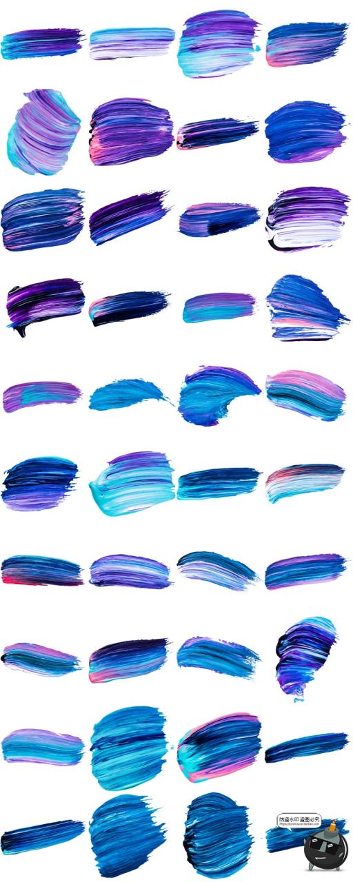 图片[3]-彩色油漆油墨颜料涂料涂抹笔触笔痕纹理图片装饰PNG免抠素材合集-设计猿
