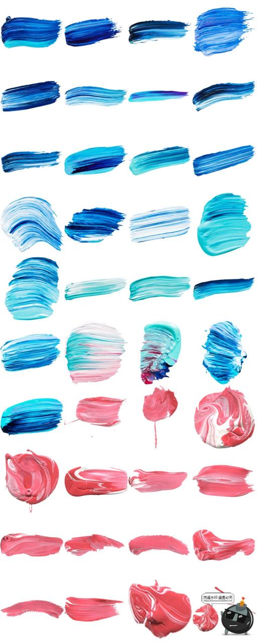 图片[4]-彩色油漆油墨颜料涂料涂抹笔触笔痕纹理图片装饰PNG免抠素材合集-设计猿