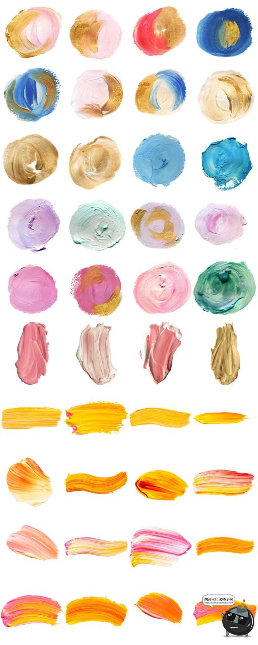 图片[7]-彩色油漆油墨颜料涂料涂抹笔触笔痕纹理图片装饰PNG免抠素材合集-设计猿