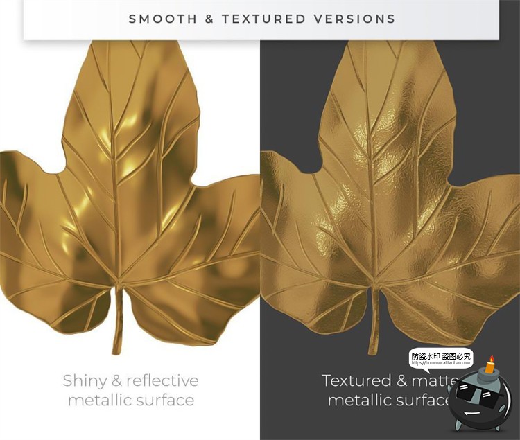 图片[4]-金箔树叶金色金属龟背竹植物PNG免抠图形装饰元素后期合成素材-设计猿