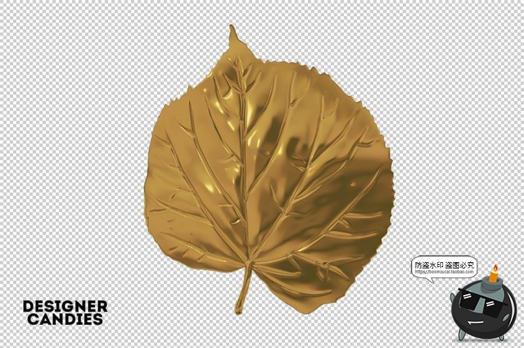 图片[6]-金箔树叶金色金属龟背竹植物PNG免抠图形装饰元素后期合成素材-设计猿