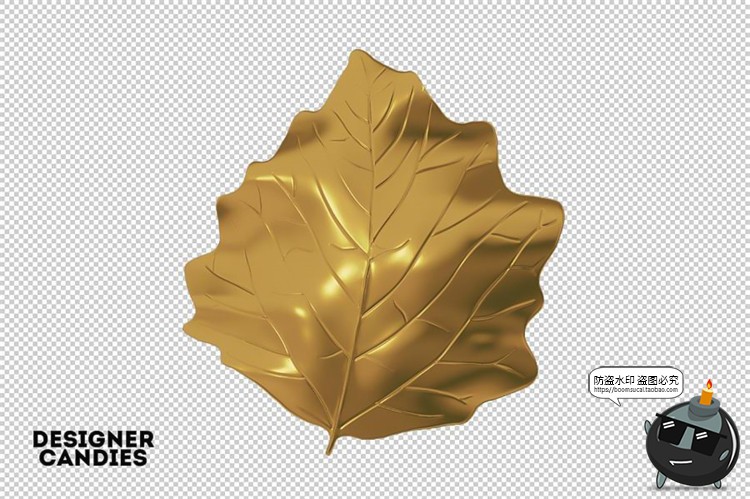 图片[8]-金箔树叶金色金属龟背竹植物PNG免抠图形装饰元素后期合成素材-设计猿