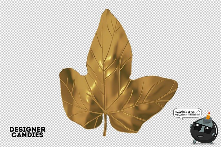 图片[9]-金箔树叶金色金属龟背竹植物PNG免抠图形装饰元素后期合成素材-设计猿