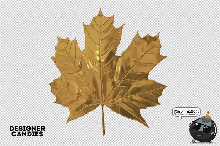 图片[10]-金箔树叶金色金属龟背竹植物PNG免抠图形装饰元素后期合成素材-设计猿