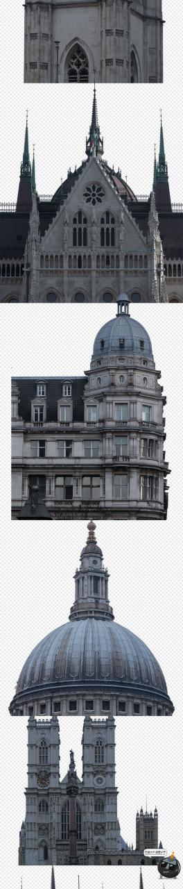 图片[6]-哥特式城堡建筑房屋塔尖欧式场景后期合成元素PNG免抠图片PS素材-设计猿