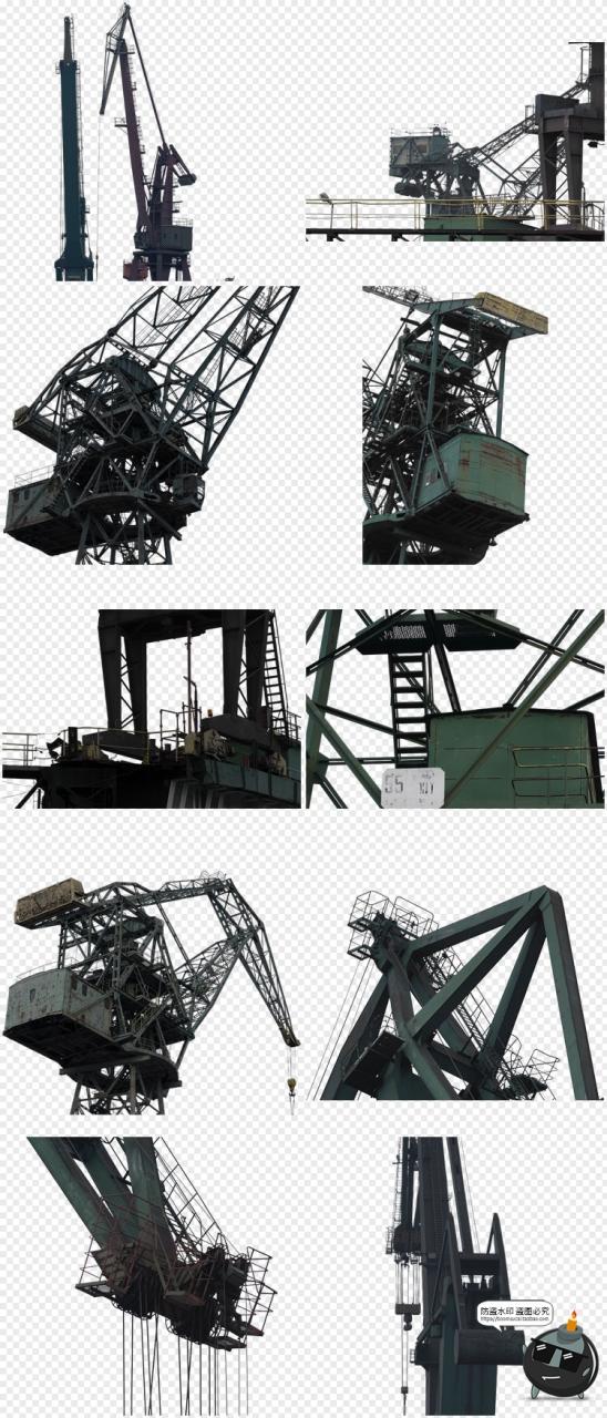 图片[3]-起重机塔吊机械吊塔钩子建筑工地大型工具场景合成TIF免抠素材-设计猿