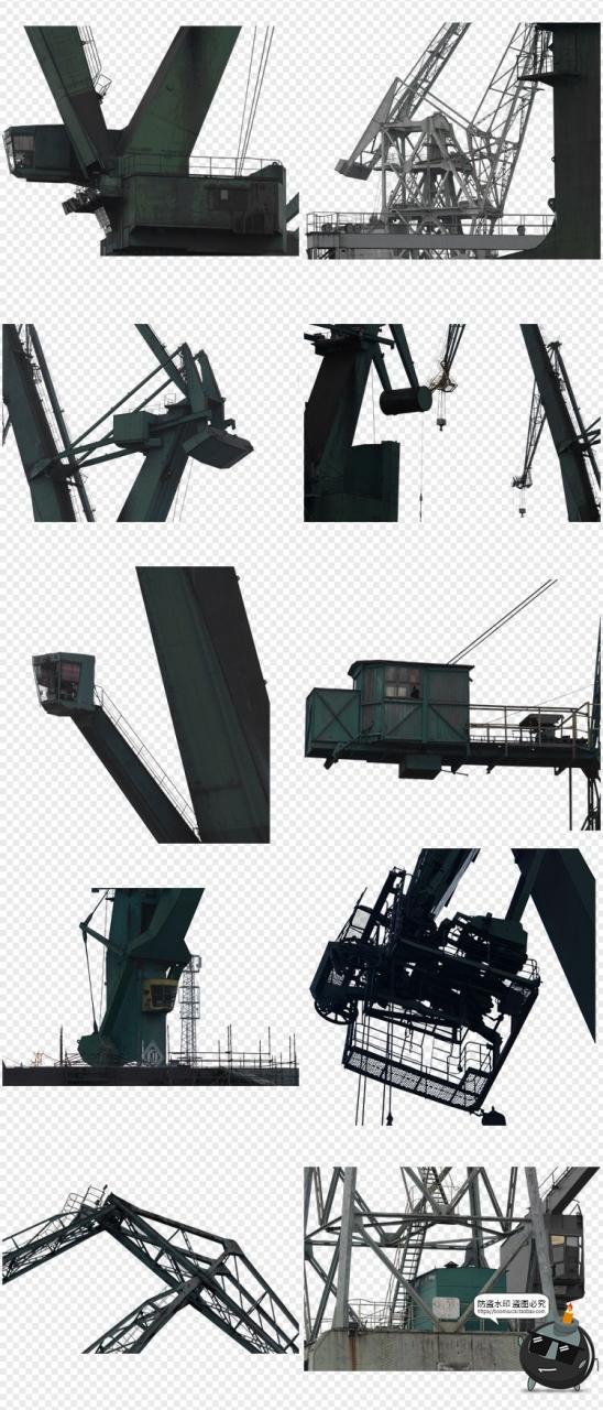 图片[4]-起重机塔吊机械吊塔钩子建筑工地大型工具场景合成TIF免抠素材-设计猿