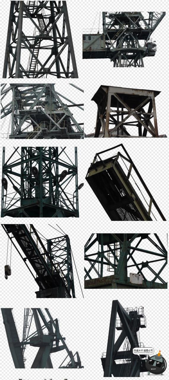 图片[5]-起重机塔吊机械吊塔钩子建筑工地大型工具场景合成TIF免抠素材-设计猿