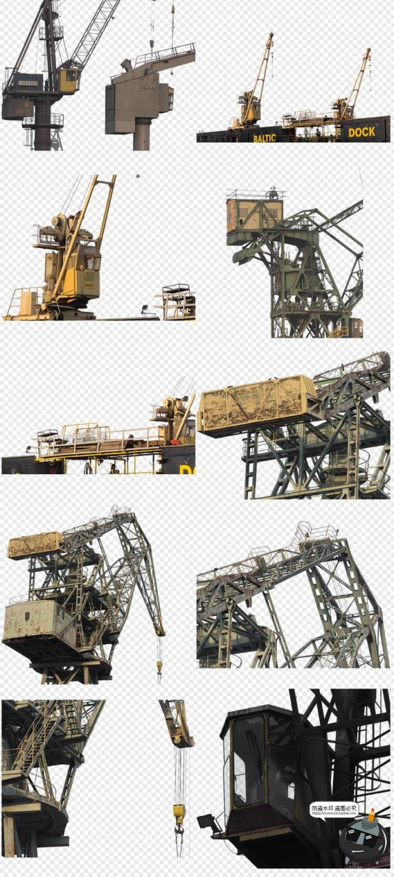 图片[6]-起重机塔吊机械吊塔钩子建筑工地大型工具场景合成TIF免抠素材-设计猿