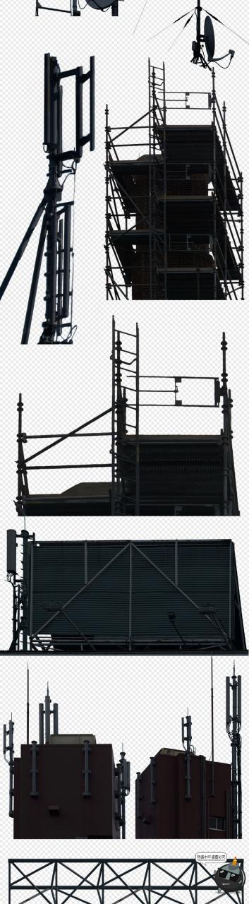 图片[2]-高清屋顶街道电线杆高压线信号天线元素TIF免抠PS后期合成素材-设计猿